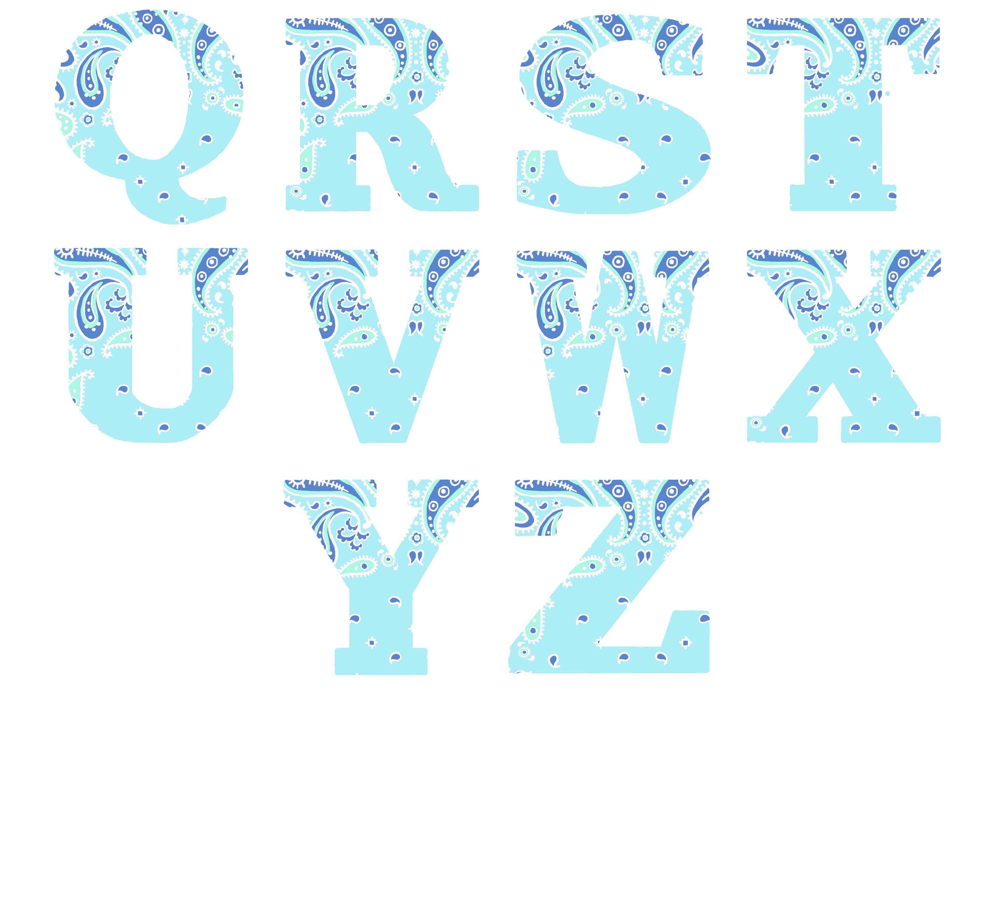 Bandana Alphabet Single Letter