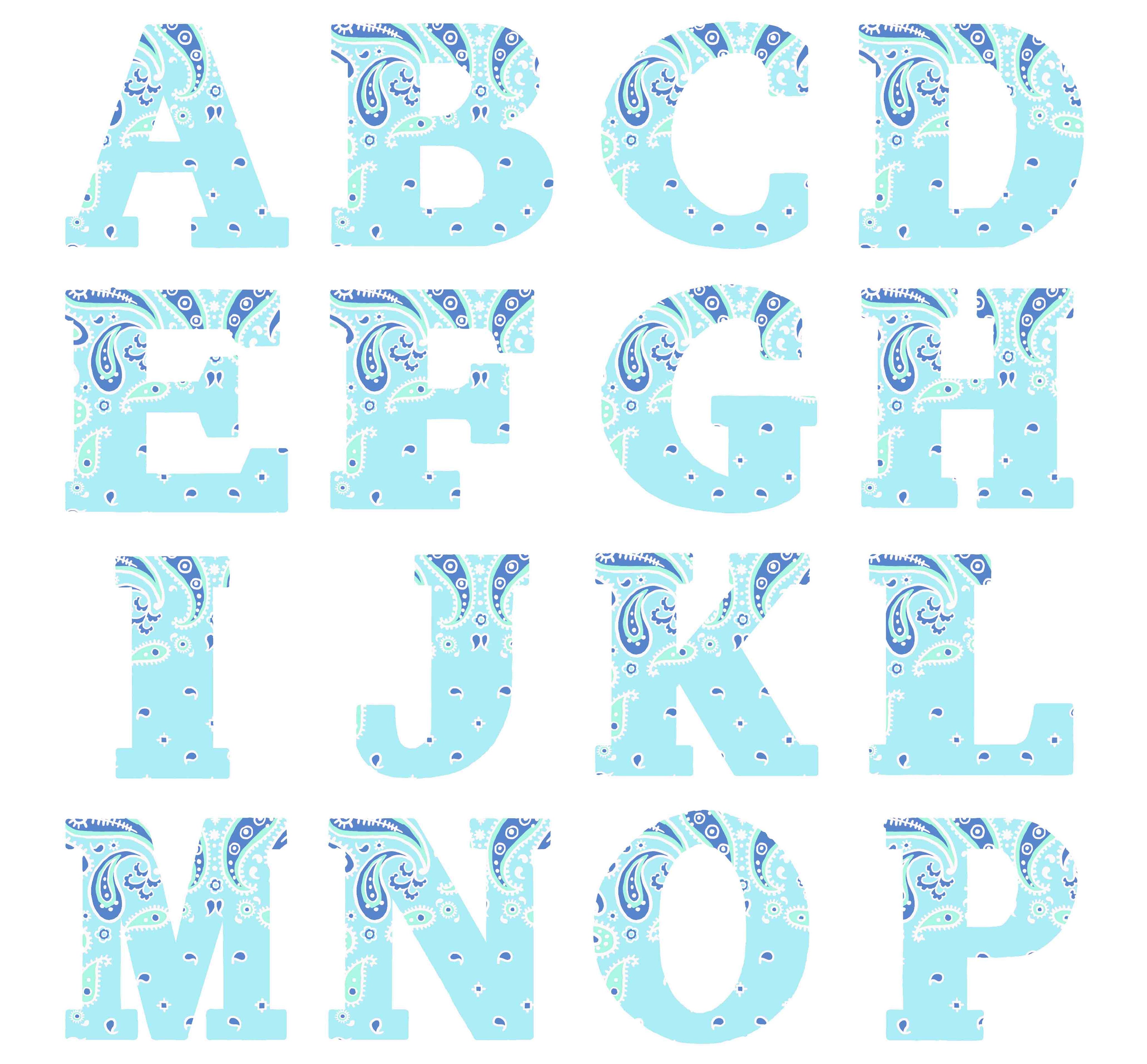 Bandana Alphabet Single Letter